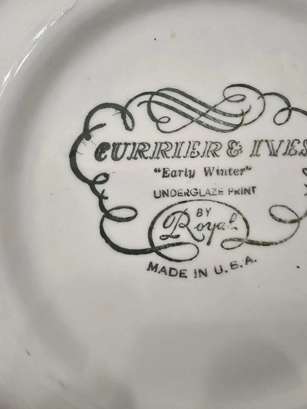 ​Set of 2 Vintage Royal China Currier and Ives Early Winter Blue Soup Bowls USA